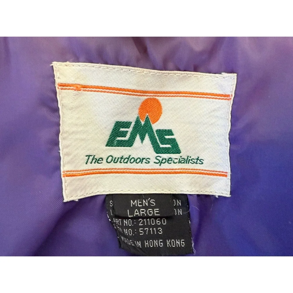 Eastern Mountain Sports EMS Jacket Mens Large Blue Full Zip Mock‎ Neck Pockets